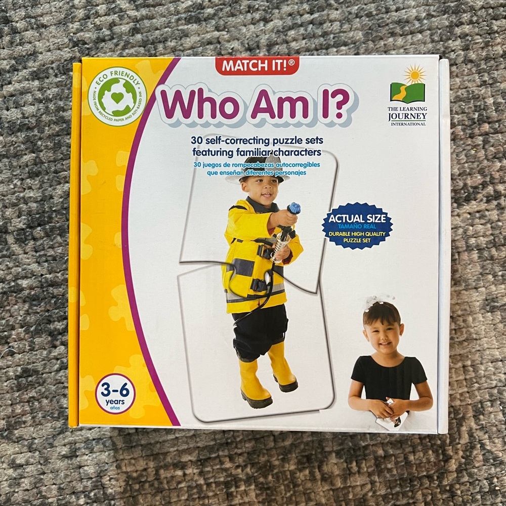 BRAND NEW The Learning Journey Match It! Who Am I? Puzzle Set - Yellow